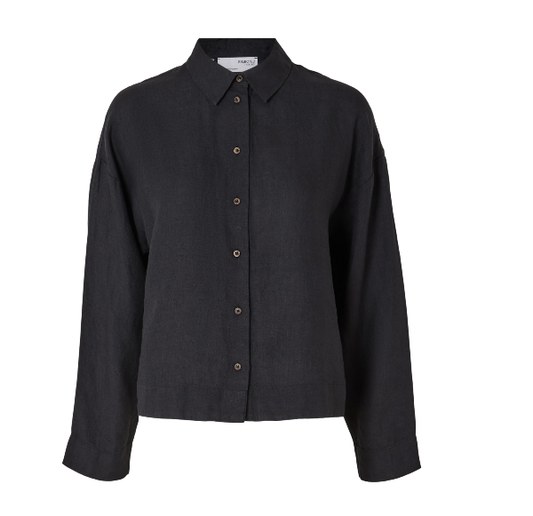 Black linen shirt