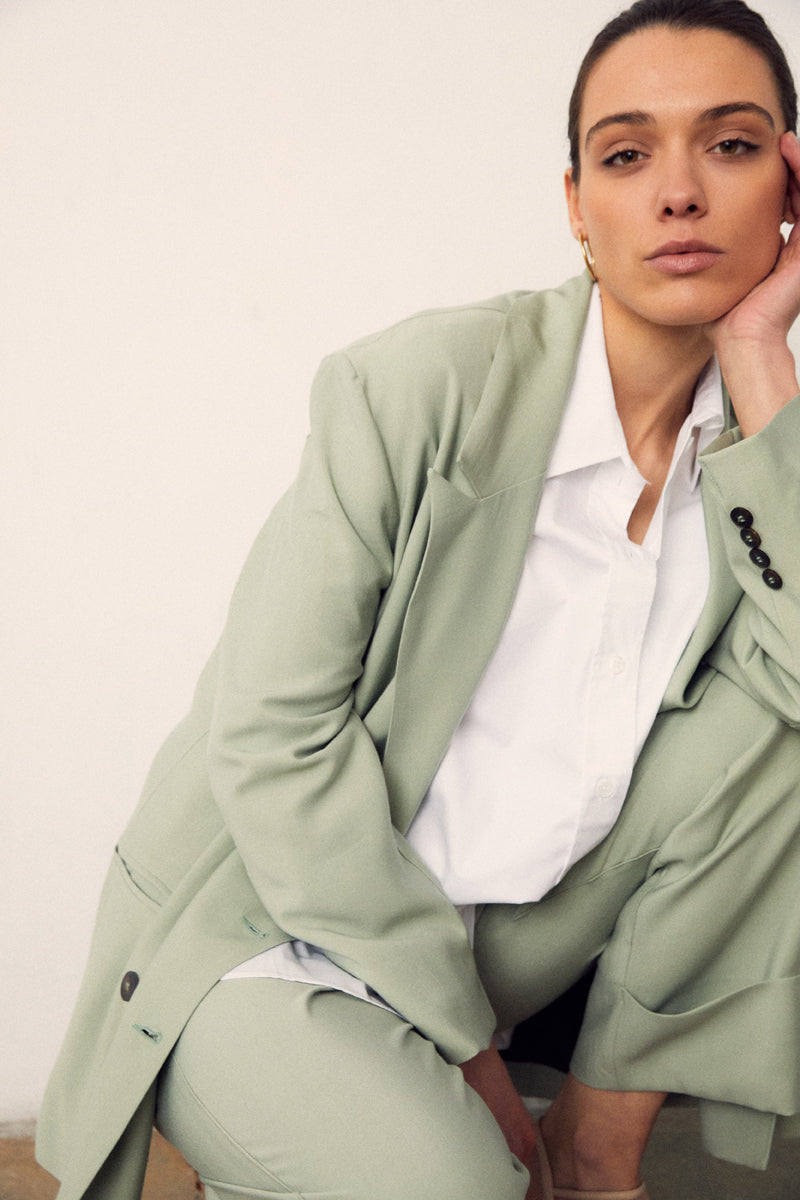 MINT OVERSIZED DOUBLE-BREASTED BLAZER