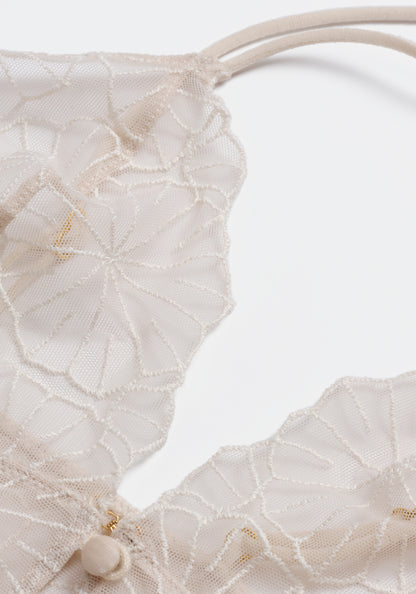 Sorbetto beige underwear bodysuit with lace